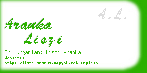 aranka liszi business card